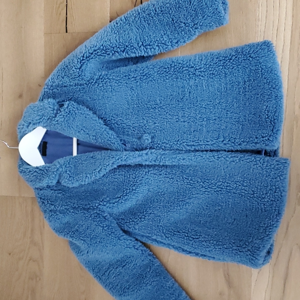 Blue sherpa coat